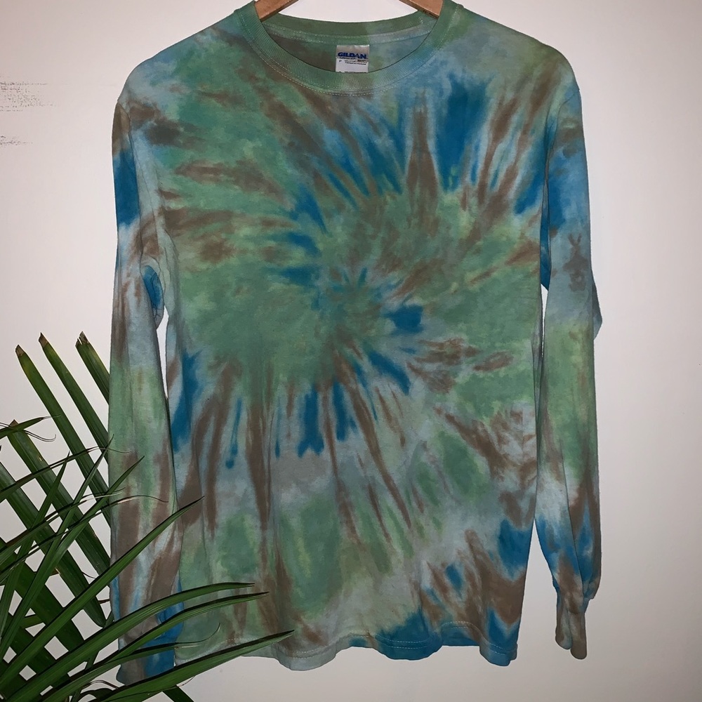Long sleeve earth tone hand made tye-dye